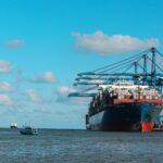 a large ship in the water