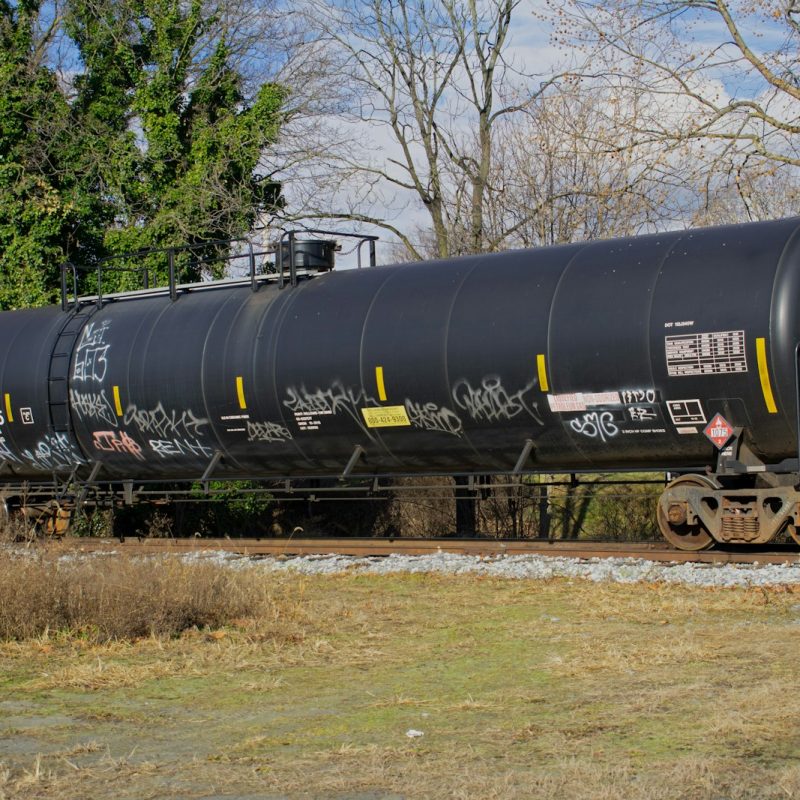 a train car with graffiti on the side of it